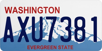 WA license plate AXU7381