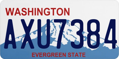 WA license plate AXU7384
