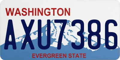 WA license plate AXU7386