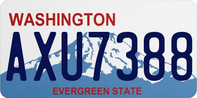 WA license plate AXU7388