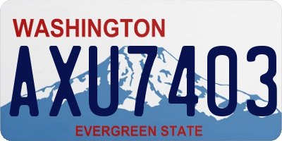 WA license plate AXU7403