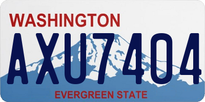 WA license plate AXU7404