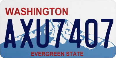 WA license plate AXU7407