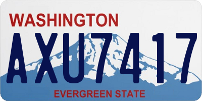WA license plate AXU7417