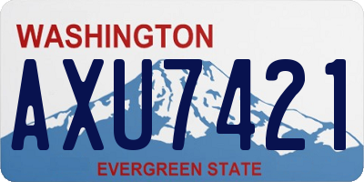 WA license plate AXU7421