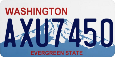WA license plate AXU7450