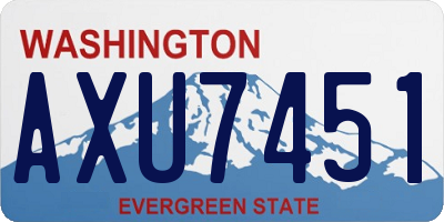 WA license plate AXU7451