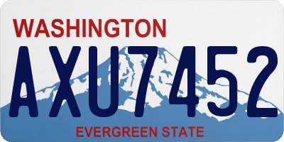 WA license plate AXU7452