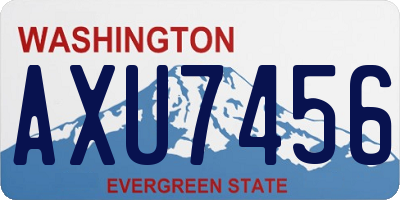 WA license plate AXU7456
