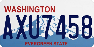 WA license plate AXU7458