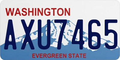WA license plate AXU7465