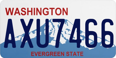 WA license plate AXU7466