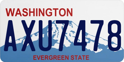WA license plate AXU7478