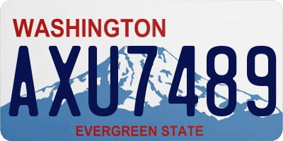 WA license plate AXU7489