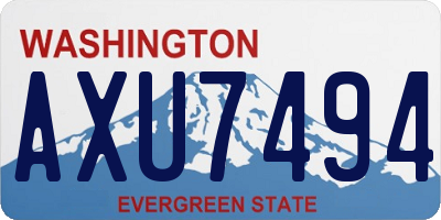 WA license plate AXU7494