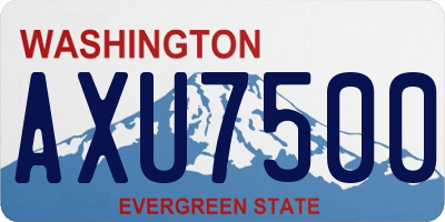 WA license plate AXU7500