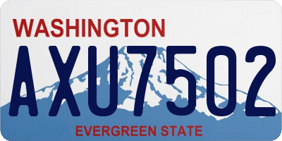 WA license plate AXU7502