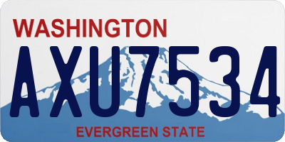 WA license plate AXU7534