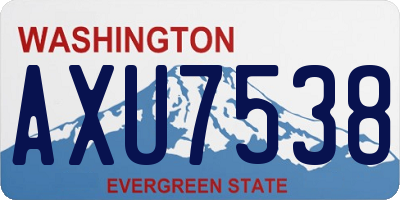 WA license plate AXU7538