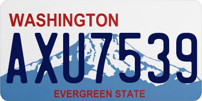 WA license plate AXU7539