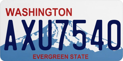 WA license plate AXU7540
