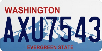 WA license plate AXU7543