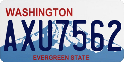 WA license plate AXU7562
