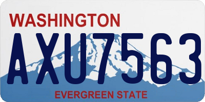 WA license plate AXU7563