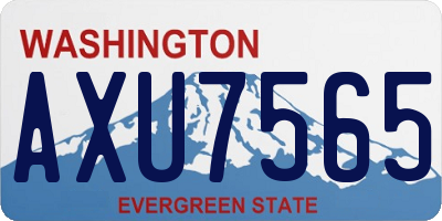 WA license plate AXU7565