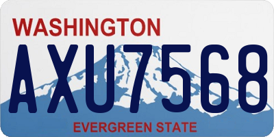 WA license plate AXU7568
