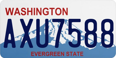 WA license plate AXU7588