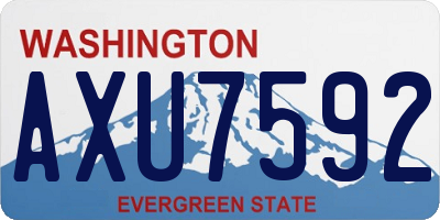 WA license plate AXU7592