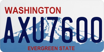 WA license plate AXU7600