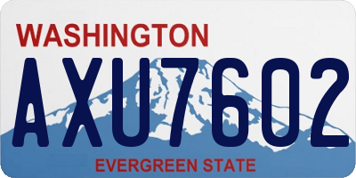 WA license plate AXU7602