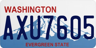 WA license plate AXU7605