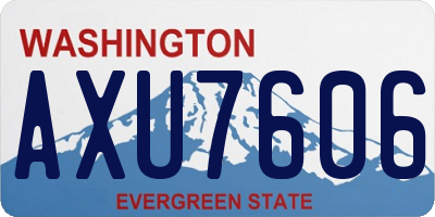 WA license plate AXU7606