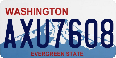 WA license plate AXU7608
