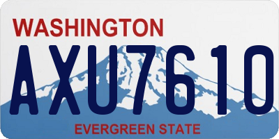 WA license plate AXU7610