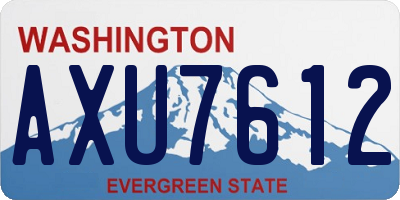 WA license plate AXU7612