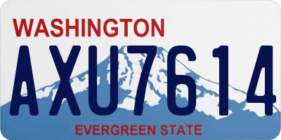 WA license plate AXU7614