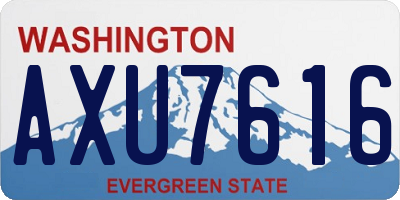 WA license plate AXU7616