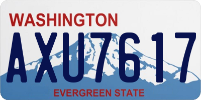 WA license plate AXU7617