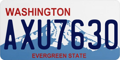 WA license plate AXU7630