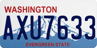 WA license plate AXU7633