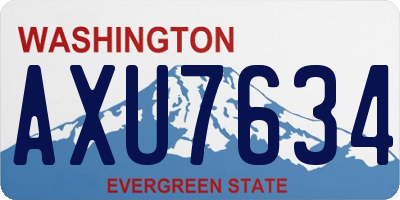WA license plate AXU7634