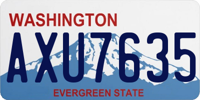 WA license plate AXU7635