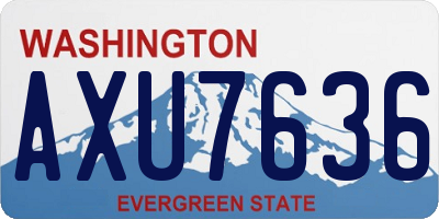 WA license plate AXU7636