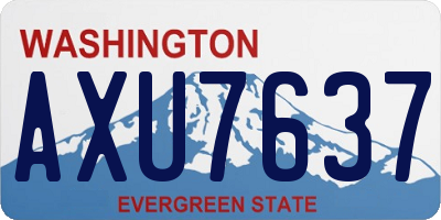 WA license plate AXU7637