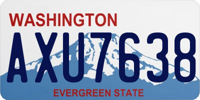 WA license plate AXU7638