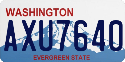 WA license plate AXU7640